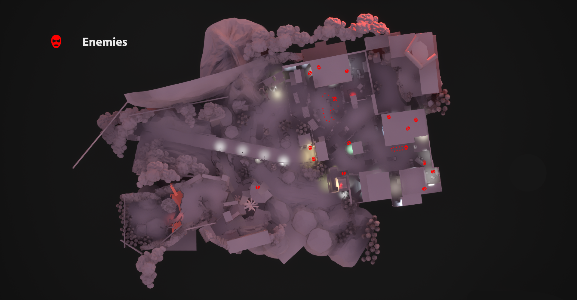 Enemy placement top-down
